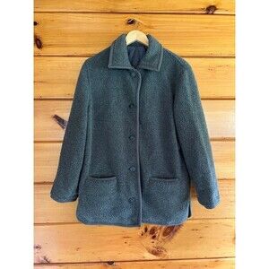 Braetan Reversible COOL Front Button  Nylon Gray or Fleece Coat  Size Small